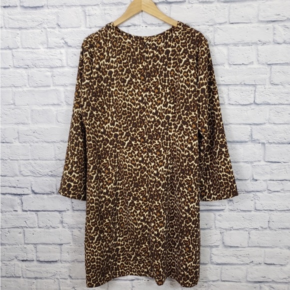 J. Crew crepe shift dress in cat leopard sz 2 NWOT - Picture 4 of 12